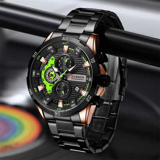Curren 8402 Men’s Luxury Chronograph – Waterproof Stainless Steel Quartz Watch